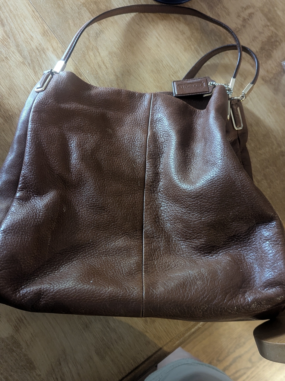 Coach Leather Hobo Tote Bag in Brown
